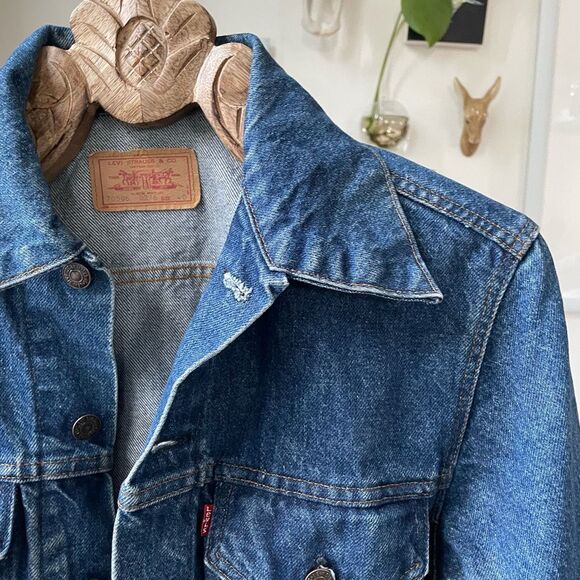 Vintage Levi’s Denim Trucker Jacket 70506 Made in USA Red Tab 40 - Picture 2 of 9